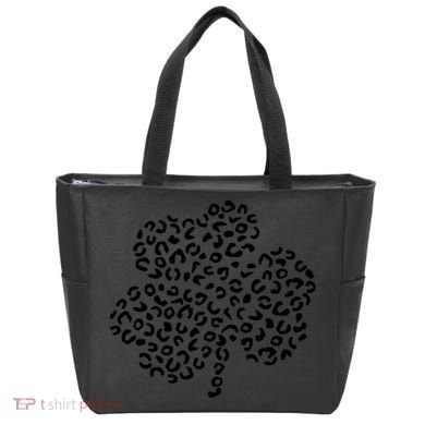 Leopard Shamrock Cute Lucky Clover St Patrick's Day Irish Tote Bag