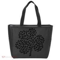 Leopard Shamrock Cute Lucky Clover St Patrick's Day Irish Tote Bag thumb 0
