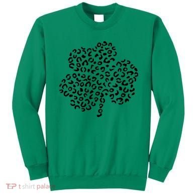 Leopard Shamrock Cute Lucky Clover St Patrick's Day Irish Sweatshirt