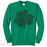 Leopard Shamrock Cute Lucky Clover St Patrick's Day Irish Sweatshirt thumb 0
