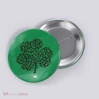 Leopard Shamrock Cute Lucky Clover St Patrick's Day Irish Button thumb 0
