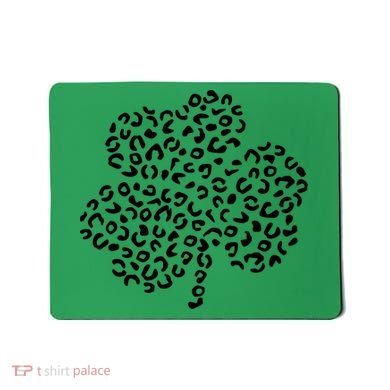Leopard Shamrock Cute Lucky Clover St Patrick's Day Irish Mousepad