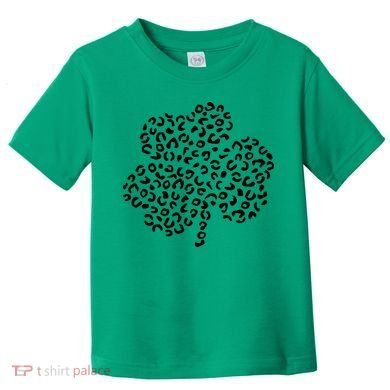 Leopard Shamrock Cute Lucky Clover St Patrick's Day Irish Toddler T-Shirt
