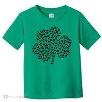 Leopard Shamrock Cute Lucky Clover St Patrick's Day Irish Toddler T-Shirt thumb 0