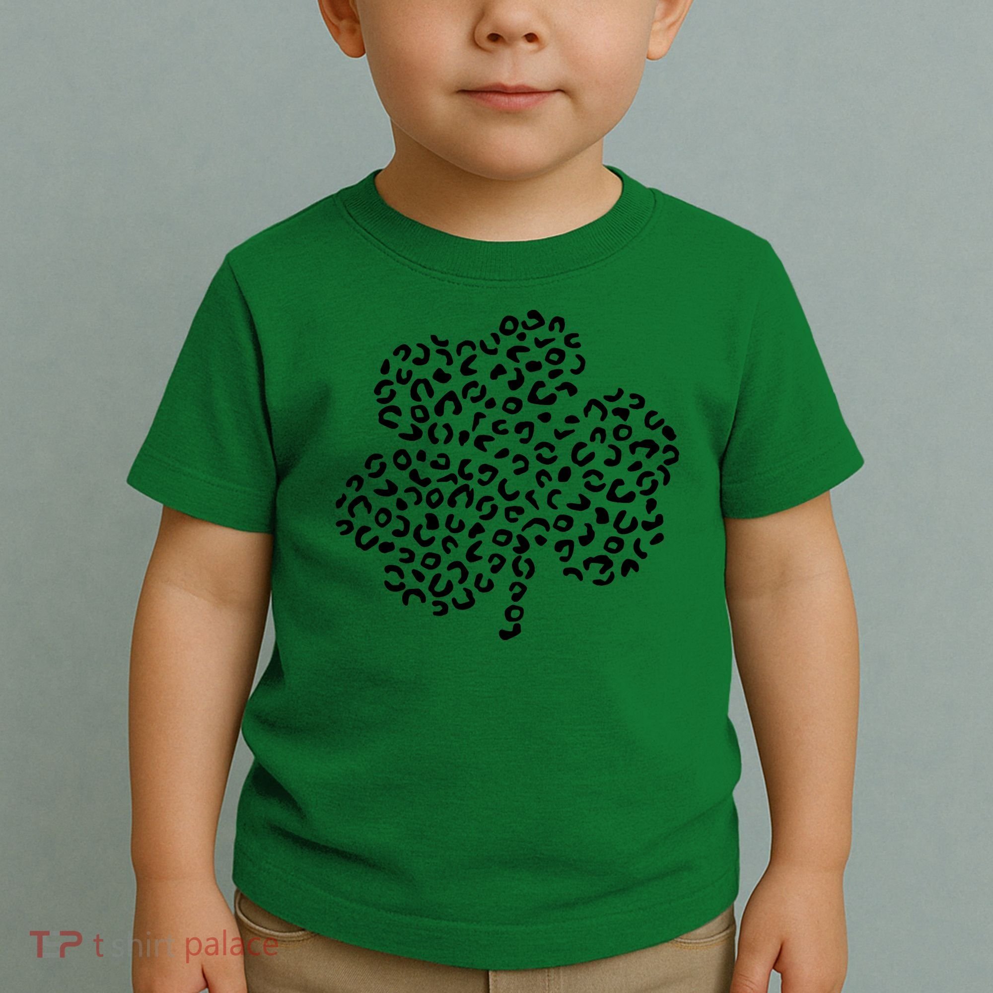 Leopard Shamrock Cute Lucky Clover St Patrick's Day Irish Toddler T-Shirt