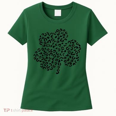 Leopard Shamrock Cute Lucky Clover St Patrick's Day Irish Women's T-Shirt