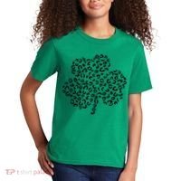 Leopard Shamrock Cute Lucky Clover St Patrick's Day Irish Kids T-Shirt thumb 2