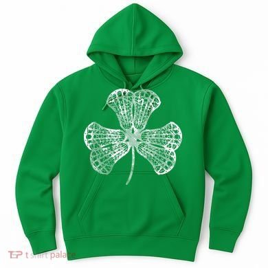 Lacrosse Shamrock Clover St Patricks Day Player Coach Gift Hoodie