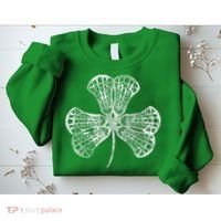 Lacrosse Shamrock Clover St Patricks Day Player Coach Gift Sweatshirt thumb 2