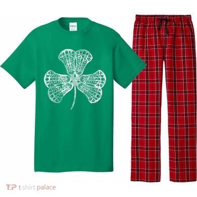 Lacrosse Shamrock Clover St Patricks Day Player Coach Gift Pajama Set