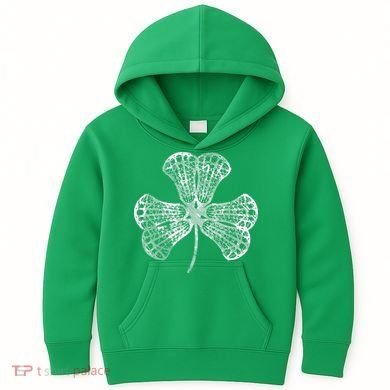 Lacrosse Shamrock Clover St Patricks Day Player Coach Gift Kids Hoodie