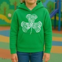 Lacrosse Shamrock Clover St Patricks Day Player Coach Gift Kids Hoodie thumb 3