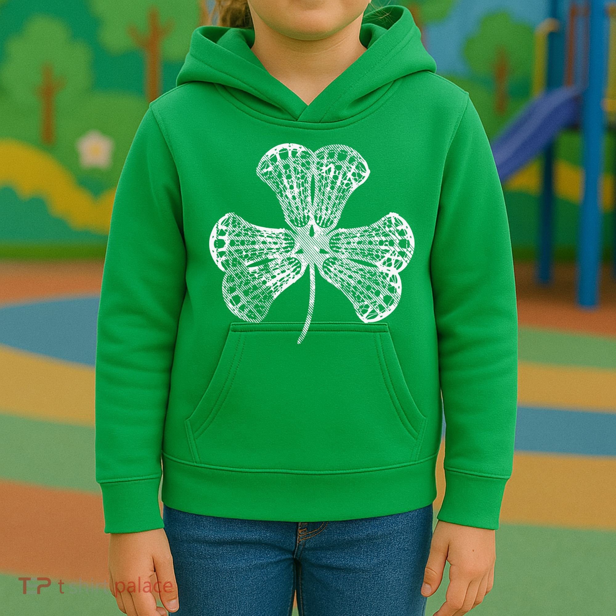 Lacrosse Shamrock Clover St Patricks Day Player Coach Gift Kids Hoodie
