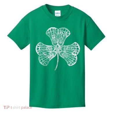 Lacrosse Shamrock Clover St Patricks Day Player Coach Gift Kids T-Shirt