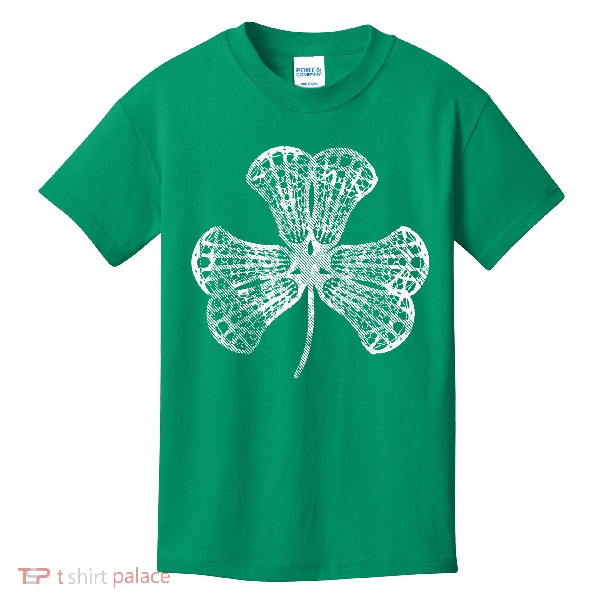 Lacrosse Shamrock Clover St Patricks Day Player Coach Gift Kids T-Shirt