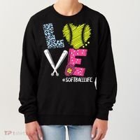 Love Softball Coach Player Softball Life Women's Sweatshirt thumb 0