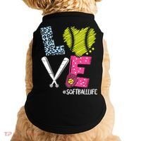 Love Softball Coach Player Softball Life Doggie Tank thumb 0