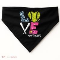 Love Softball Coach Player Softball Life USA-Made Doggie Bandana thumb 0