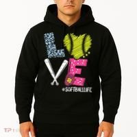Love Softball Coach Player Softball Life Hoodie thumb 2