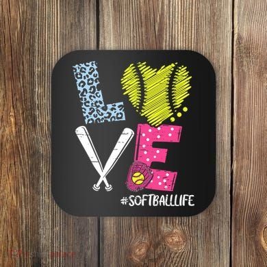 Love Softball Coach Player Softball Life Coaster