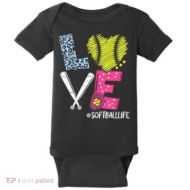 Love Softball Coach Player Softball Life Baby Bodysuit