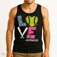 Love Softball Coach Player Softball Life Tank Top thumb 3