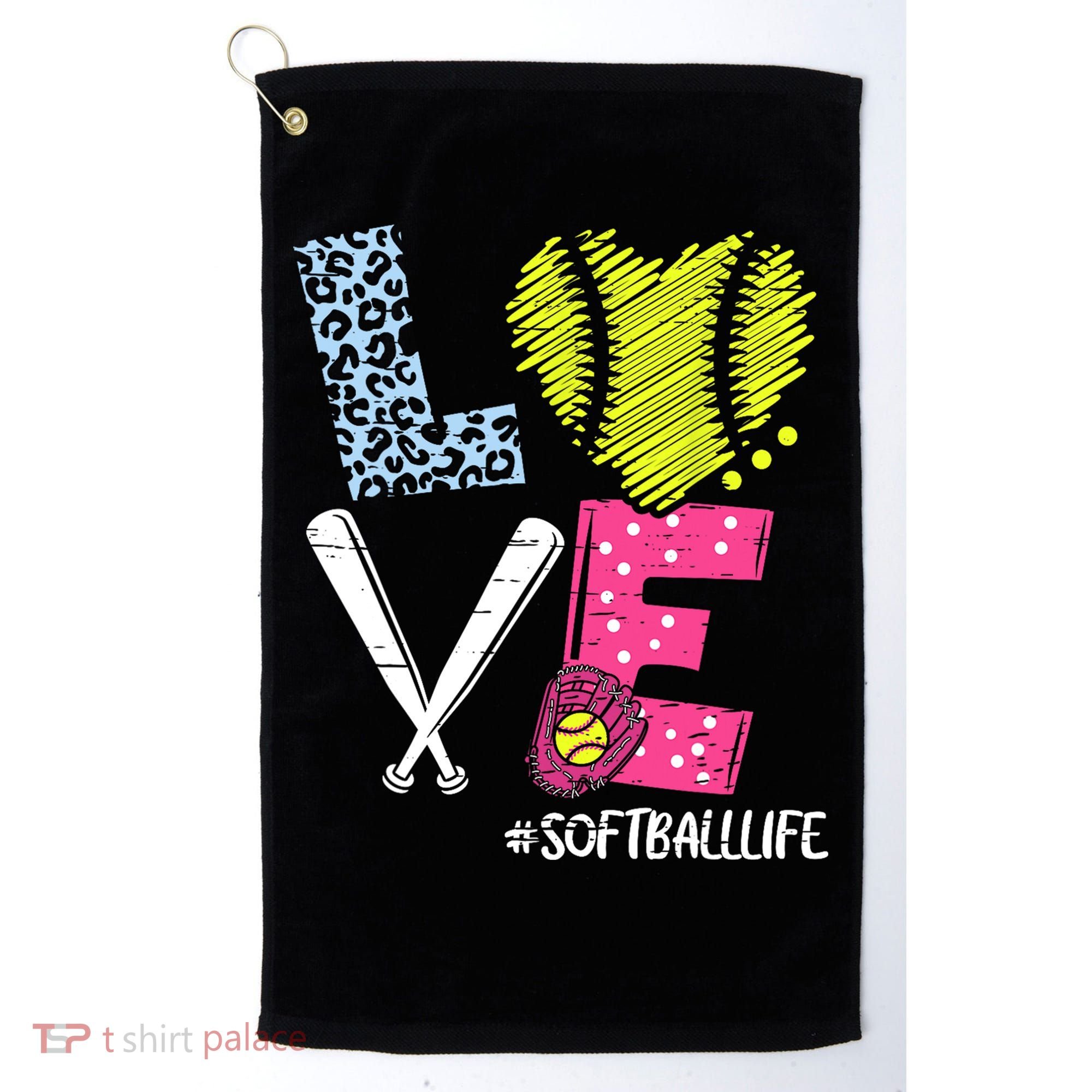 Love Softball Coach Player Softball Life Golf Towel
