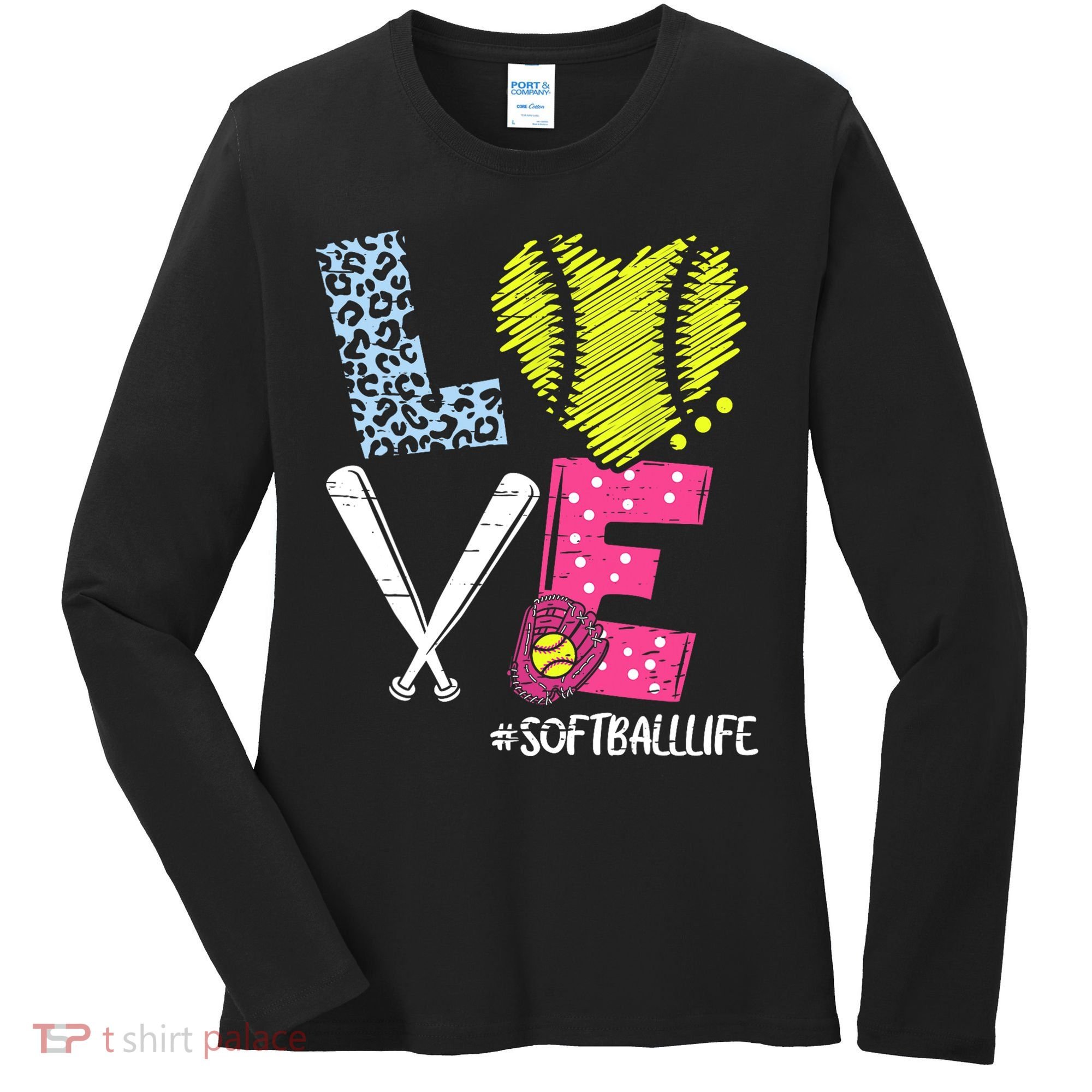 Love Softball Coach Player Softball Life Women's Long Sleeve Shirt