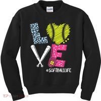 Love Softball Coach Player Softball Life Kids Sweatshirt thumb 0