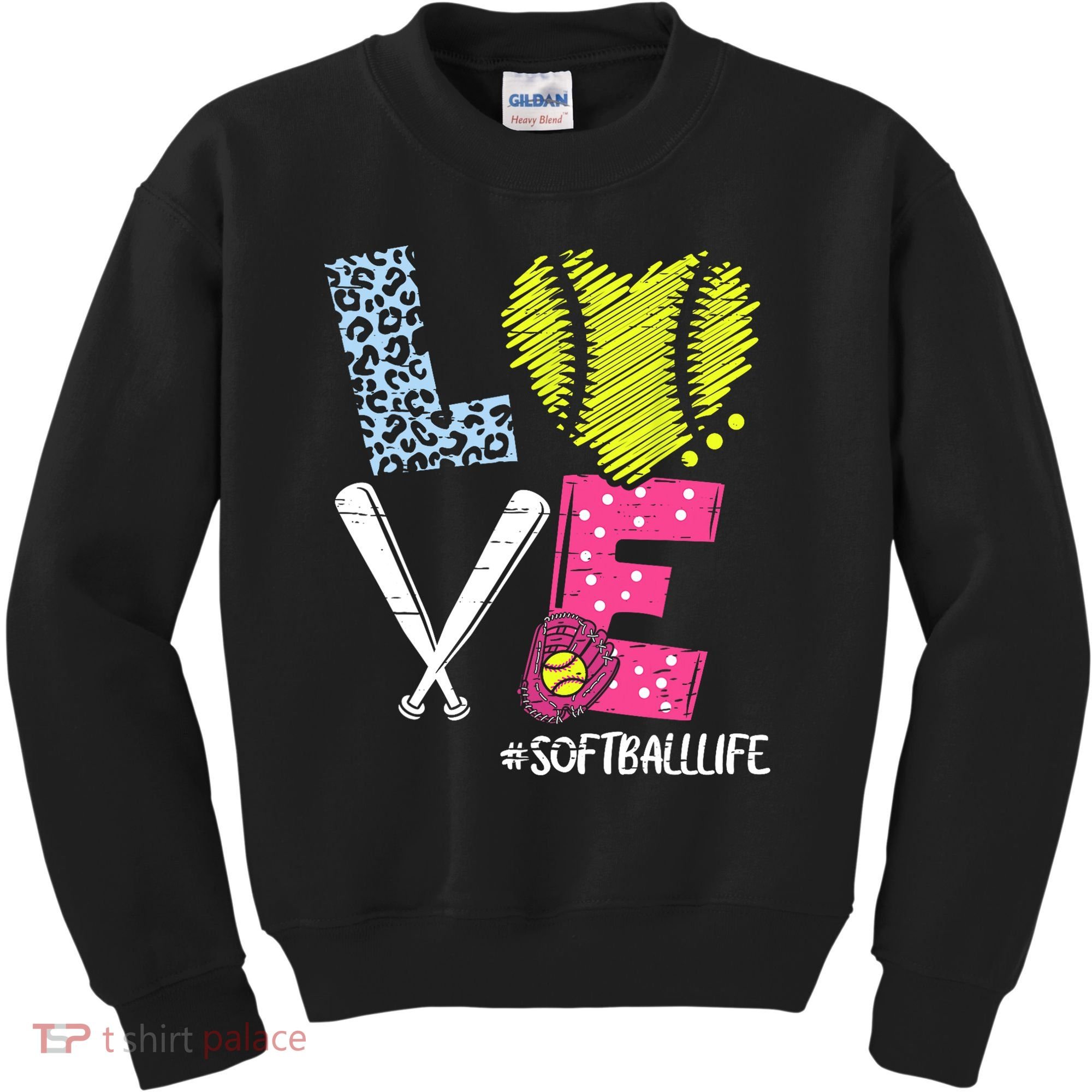 Love Softball Coach Player Softball Life Kids Sweatshirt