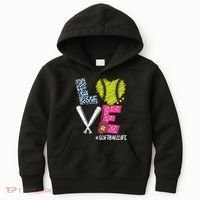 Love Softball Coach Player Softball Life Kids Hoodie thumb 0