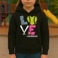 Love Softball Coach Player Softball Life Kids Hoodie thumb 3