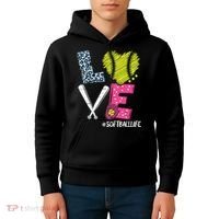Love Softball Coach Player Softball Life Kids Hoodie thumb 4