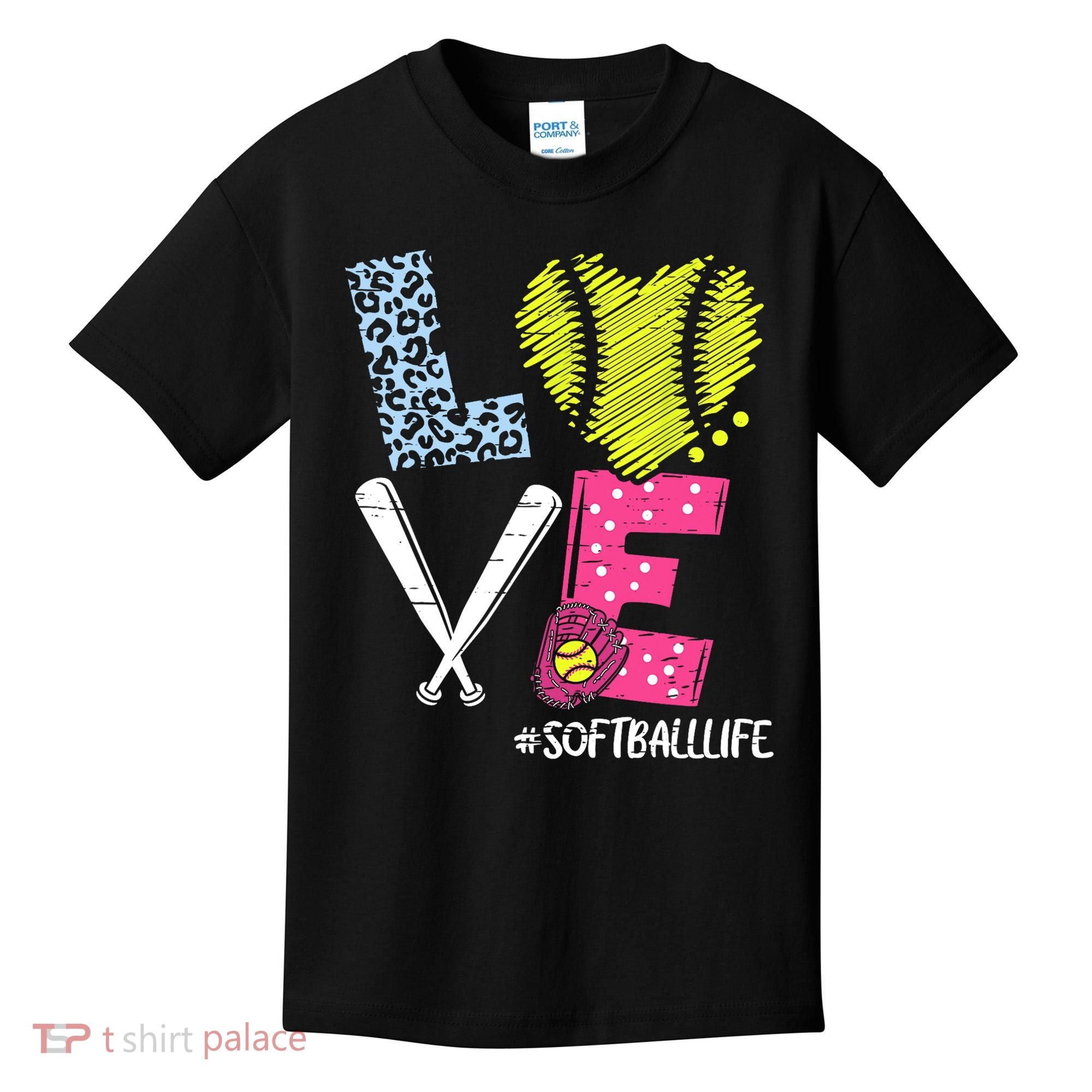 Love Softball Coach Player Softball Life Kids T-Shirt