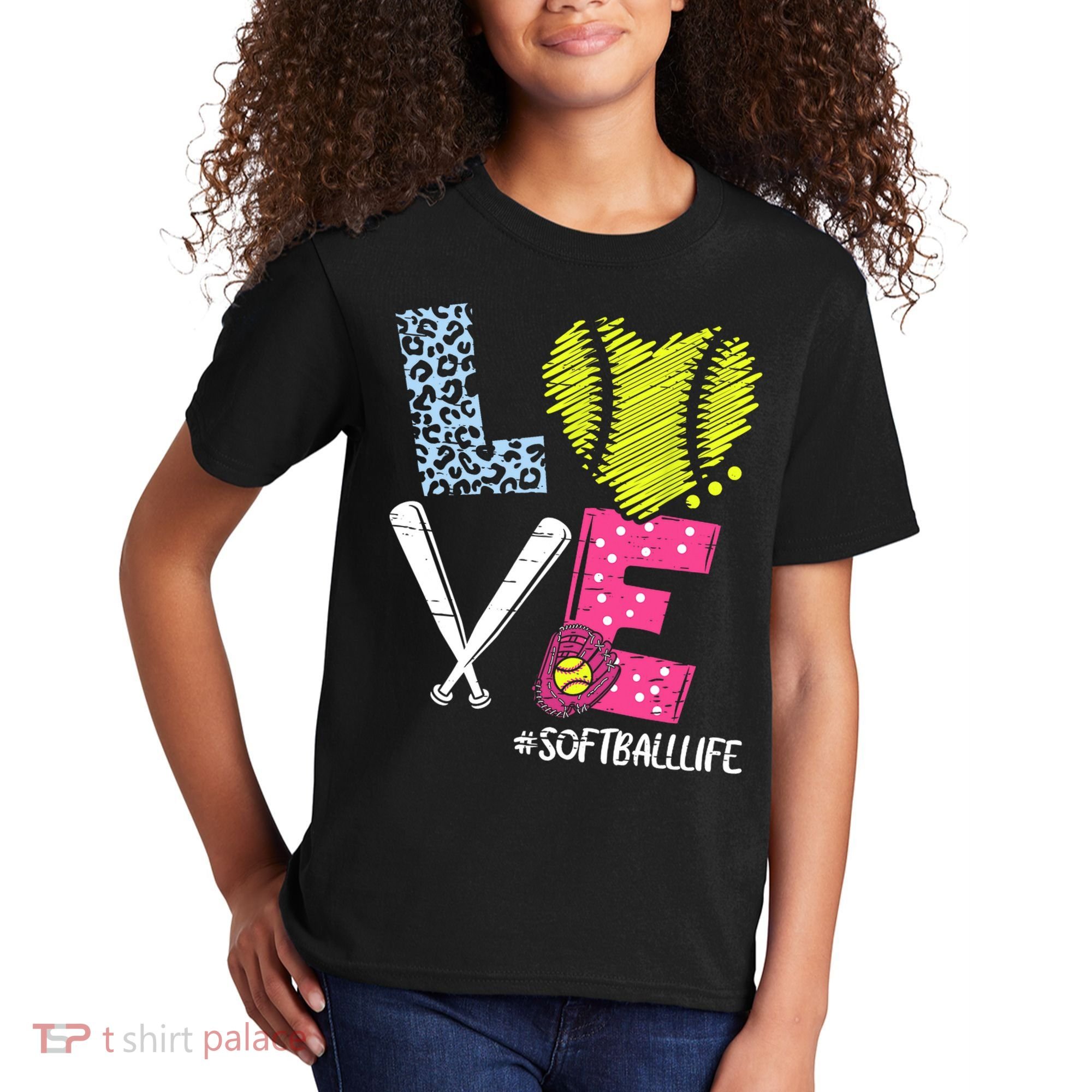Love Softball Coach Player Softball Life Kids T-Shirt