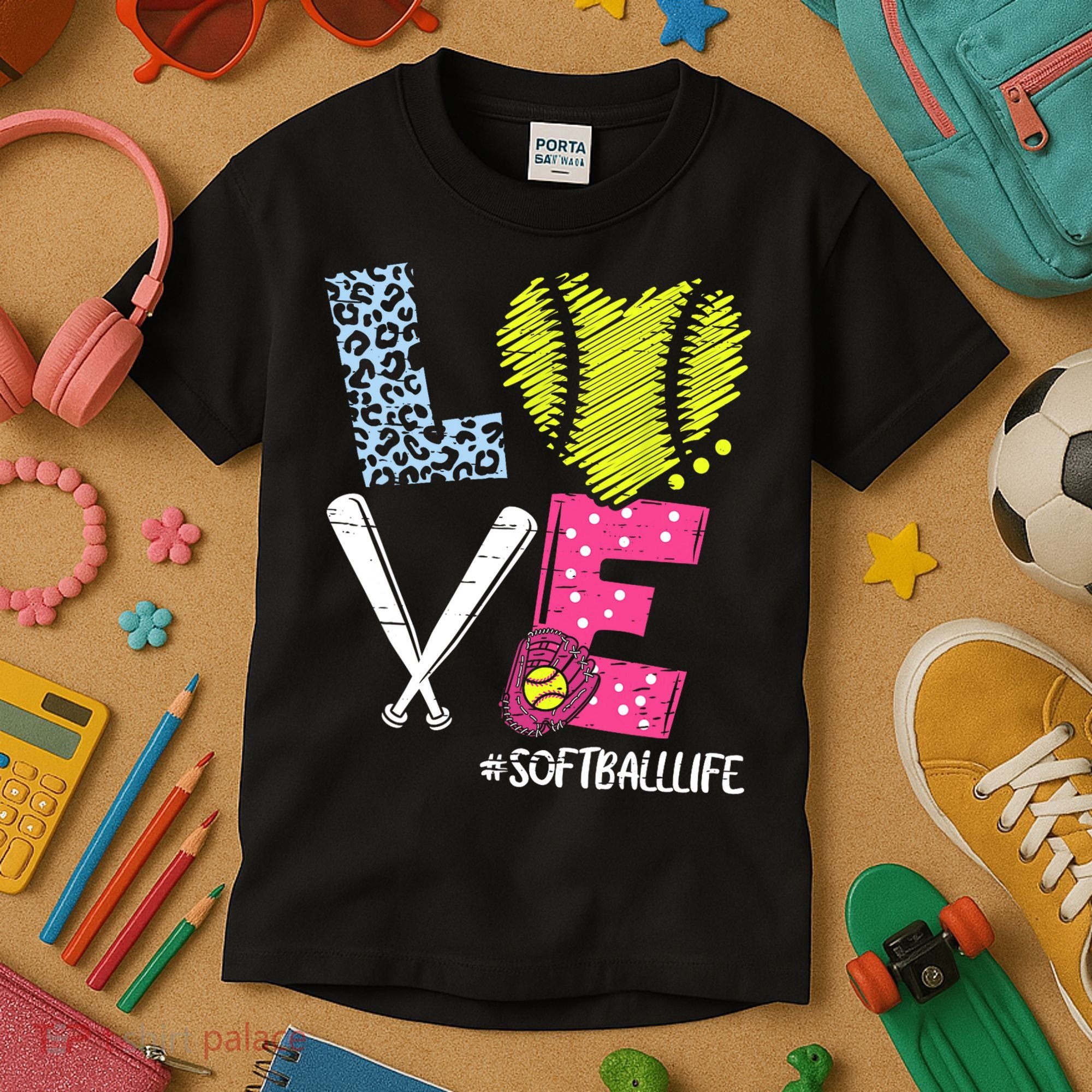 Love Softball Coach Player Softball Life Kids T-Shirt