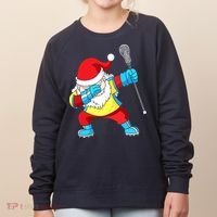Lacrosse Santa Claus Christmas Dabbing Women's Sweatshirt thumb 0