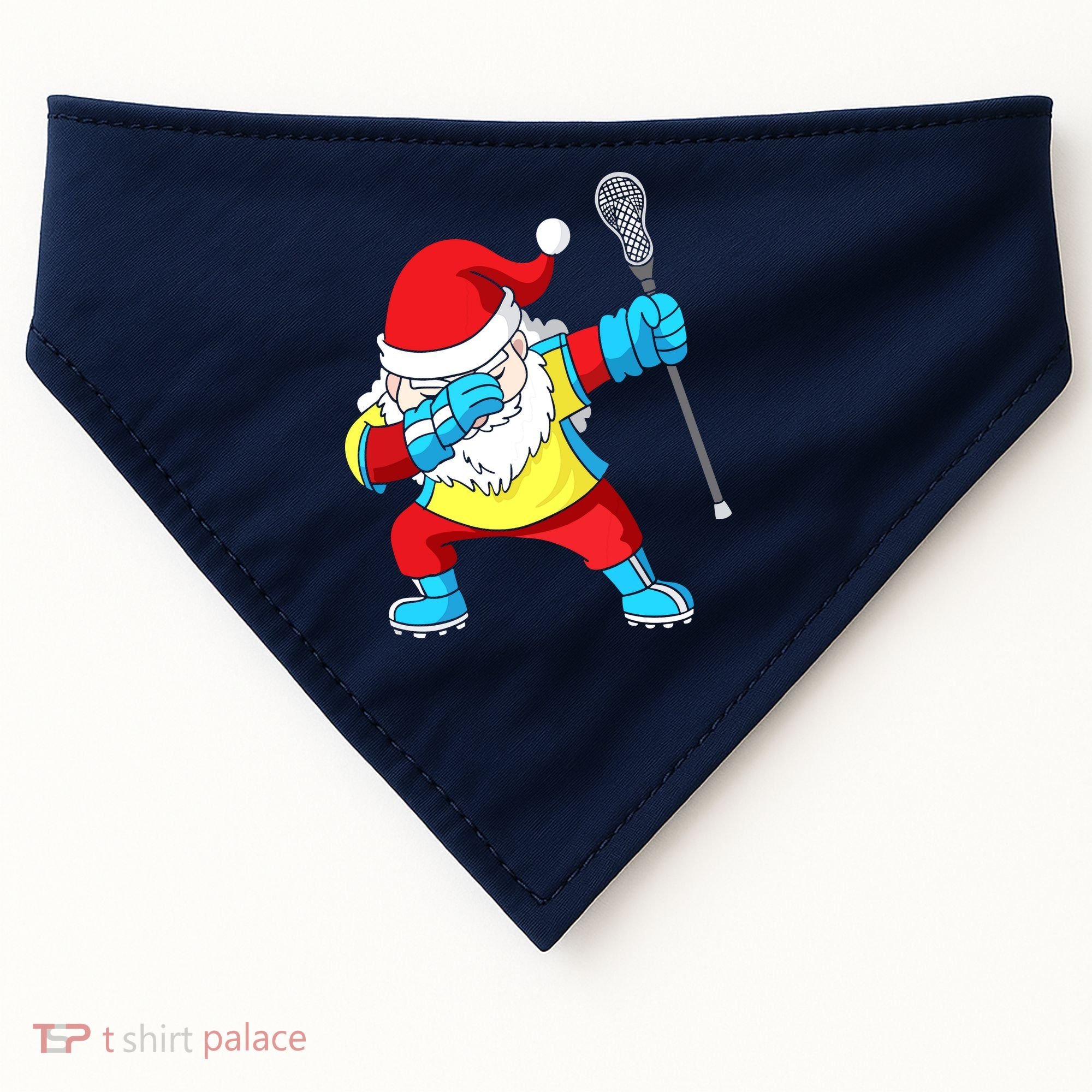 Lacrosse Santa Claus Christmas Dabbing USA-Made Doggie Bandana