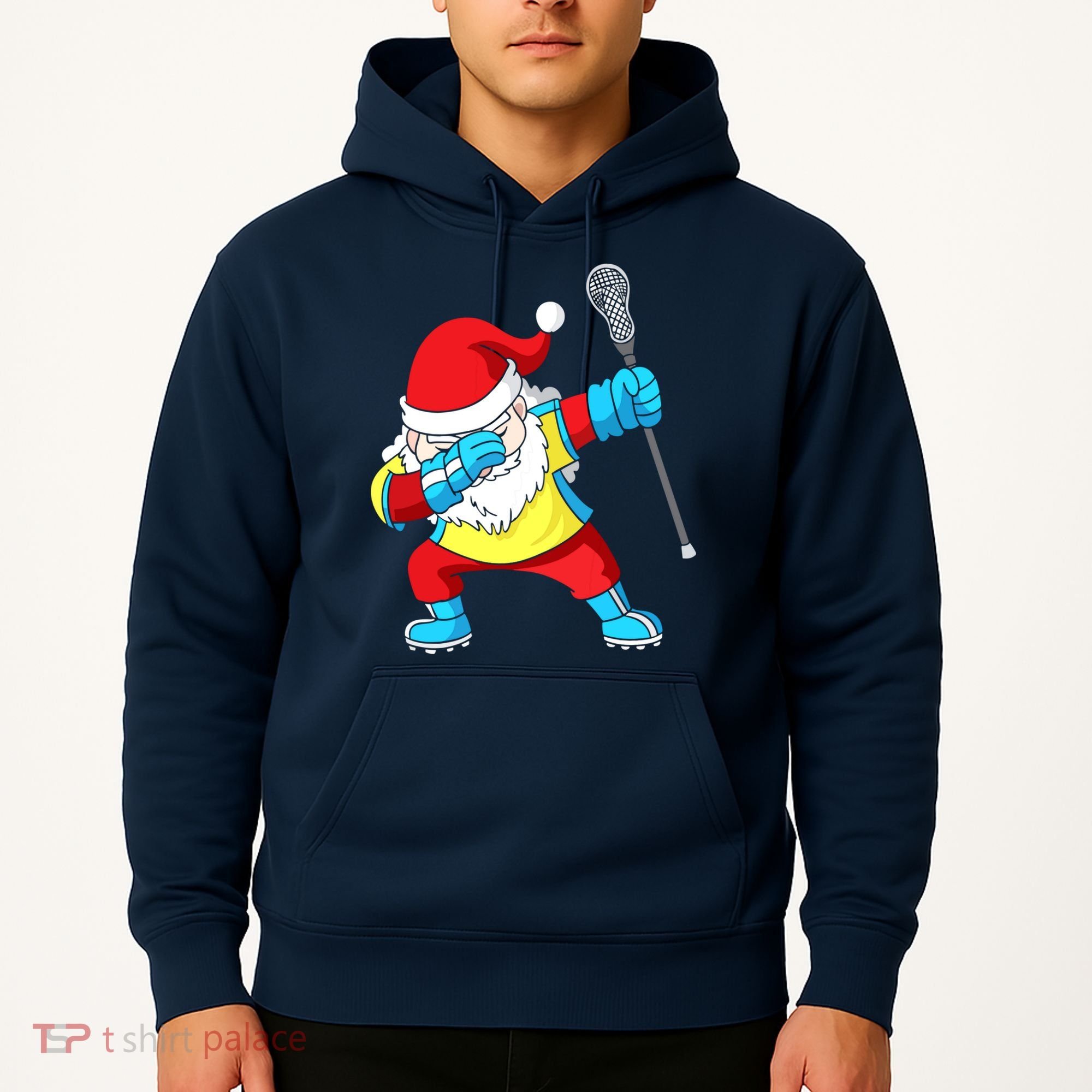 Lacrosse Santa Claus Christmas Dabbing Hoodie