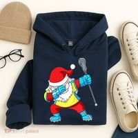 Lacrosse Santa Claus Christmas Dabbing Hoodie thumb 4