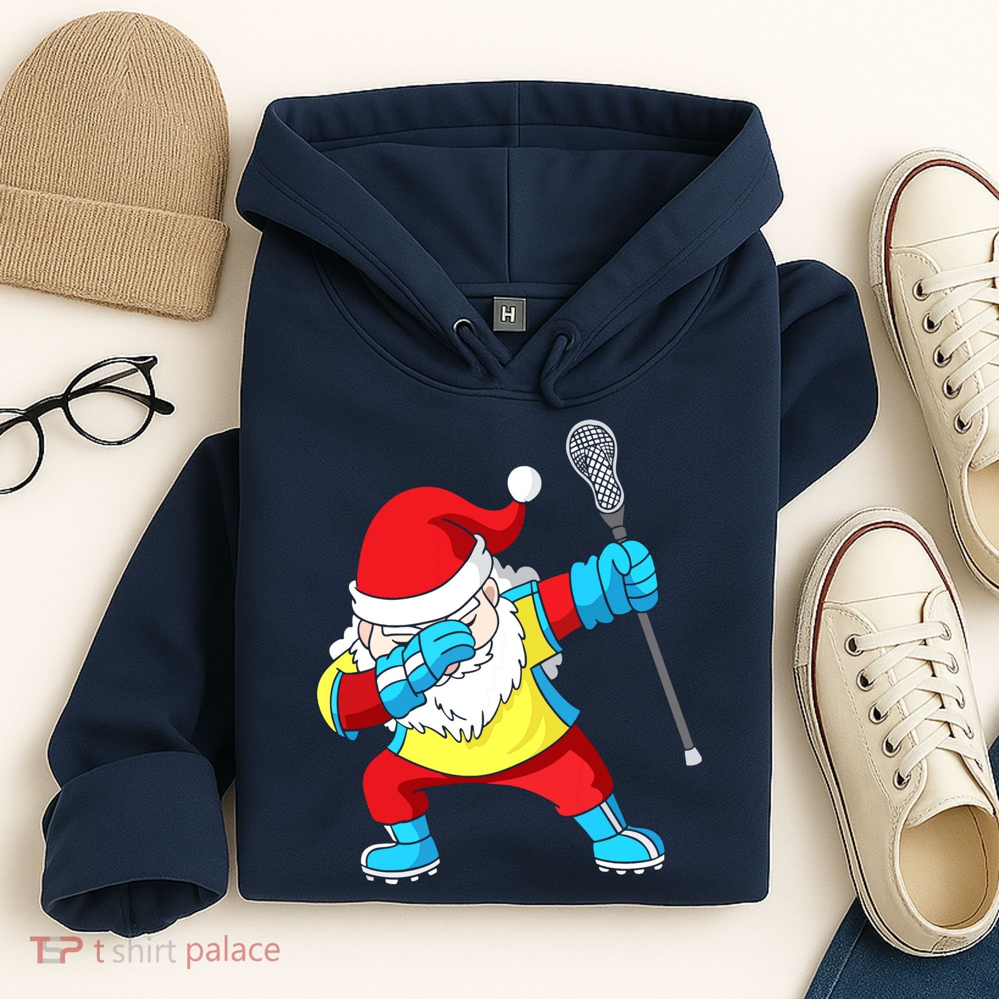 Lacrosse Santa Claus Christmas Dabbing Hoodie