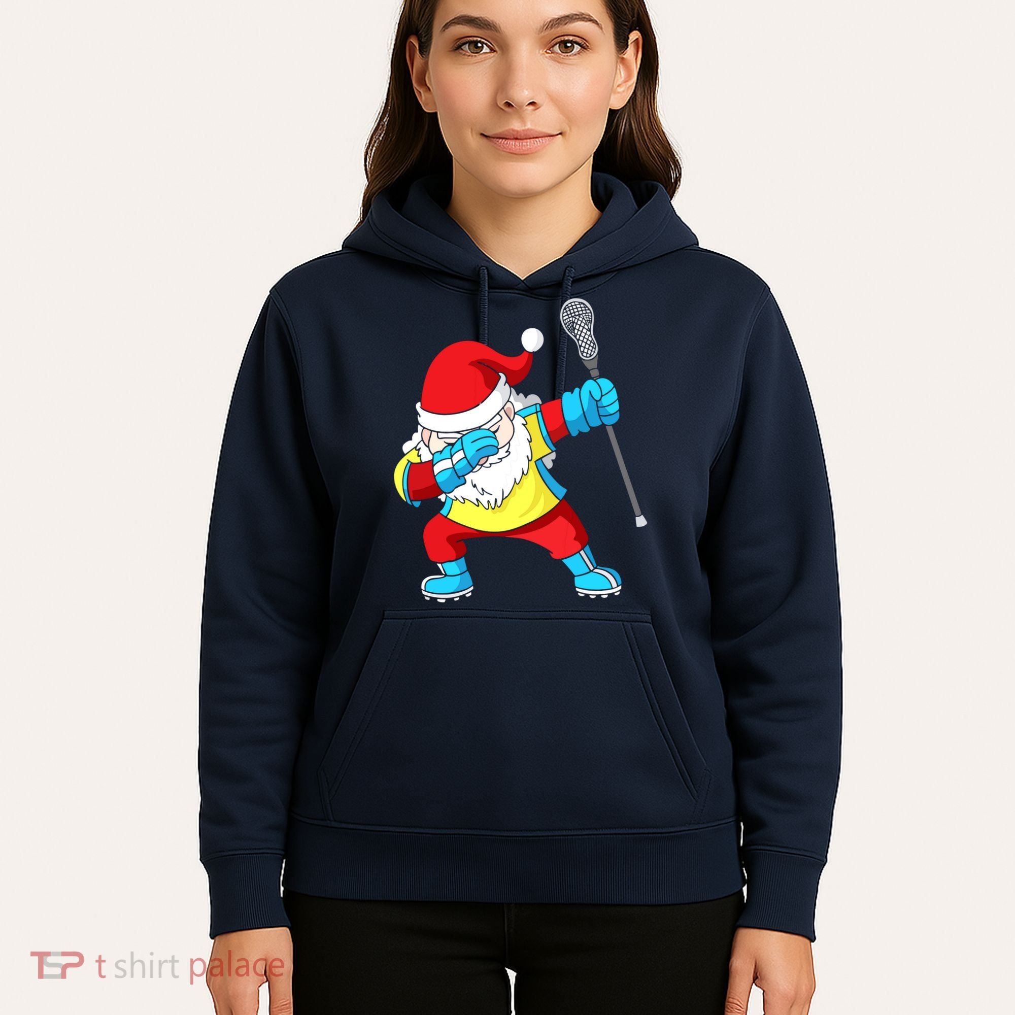 Lacrosse Santa Claus Christmas Dabbing Hoodie