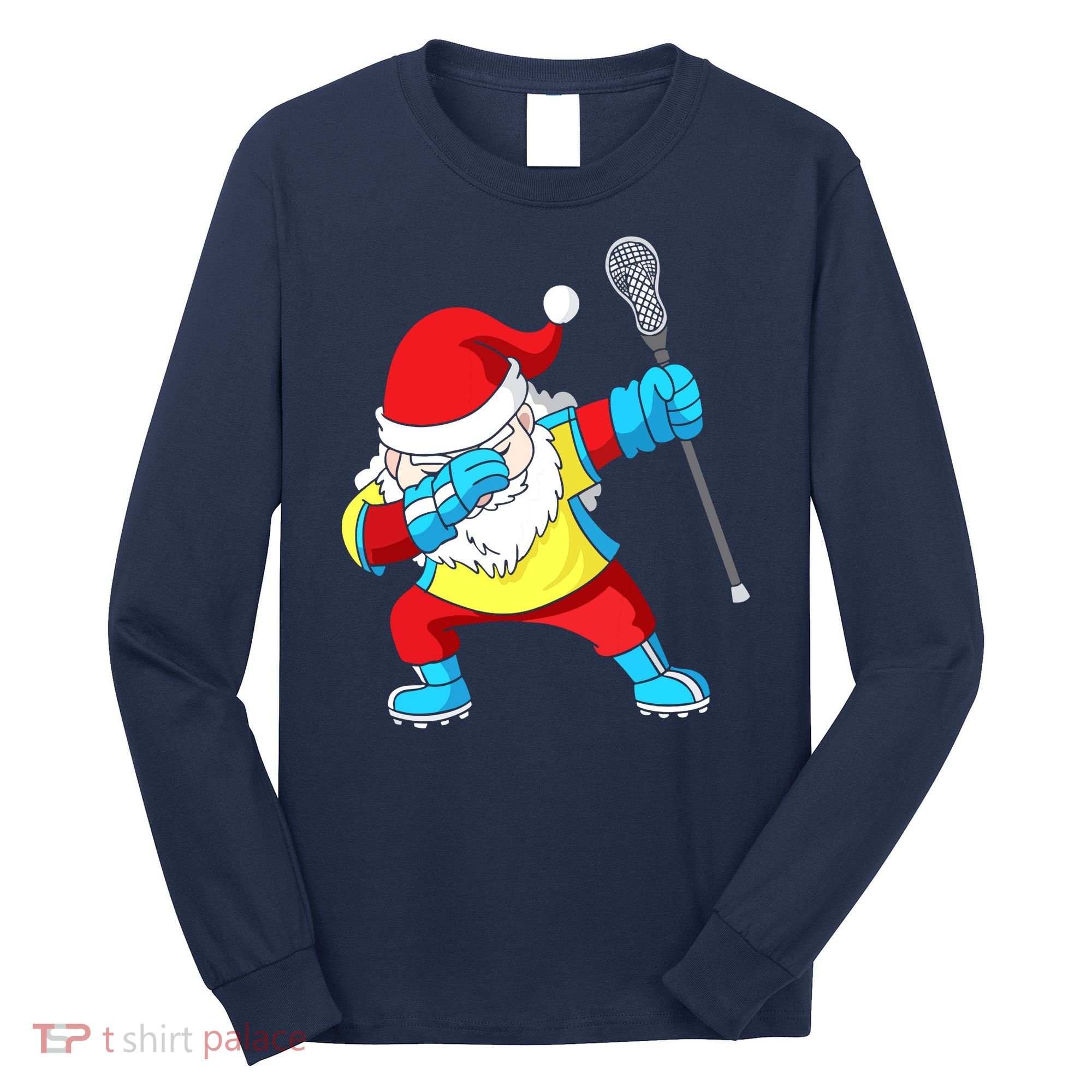 Lacrosse Santa Claus Christmas Dabbing Long Sleeve Shirt