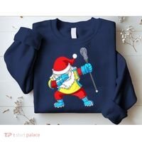 Lacrosse Santa Claus Christmas Dabbing Sweatshirt thumb 2