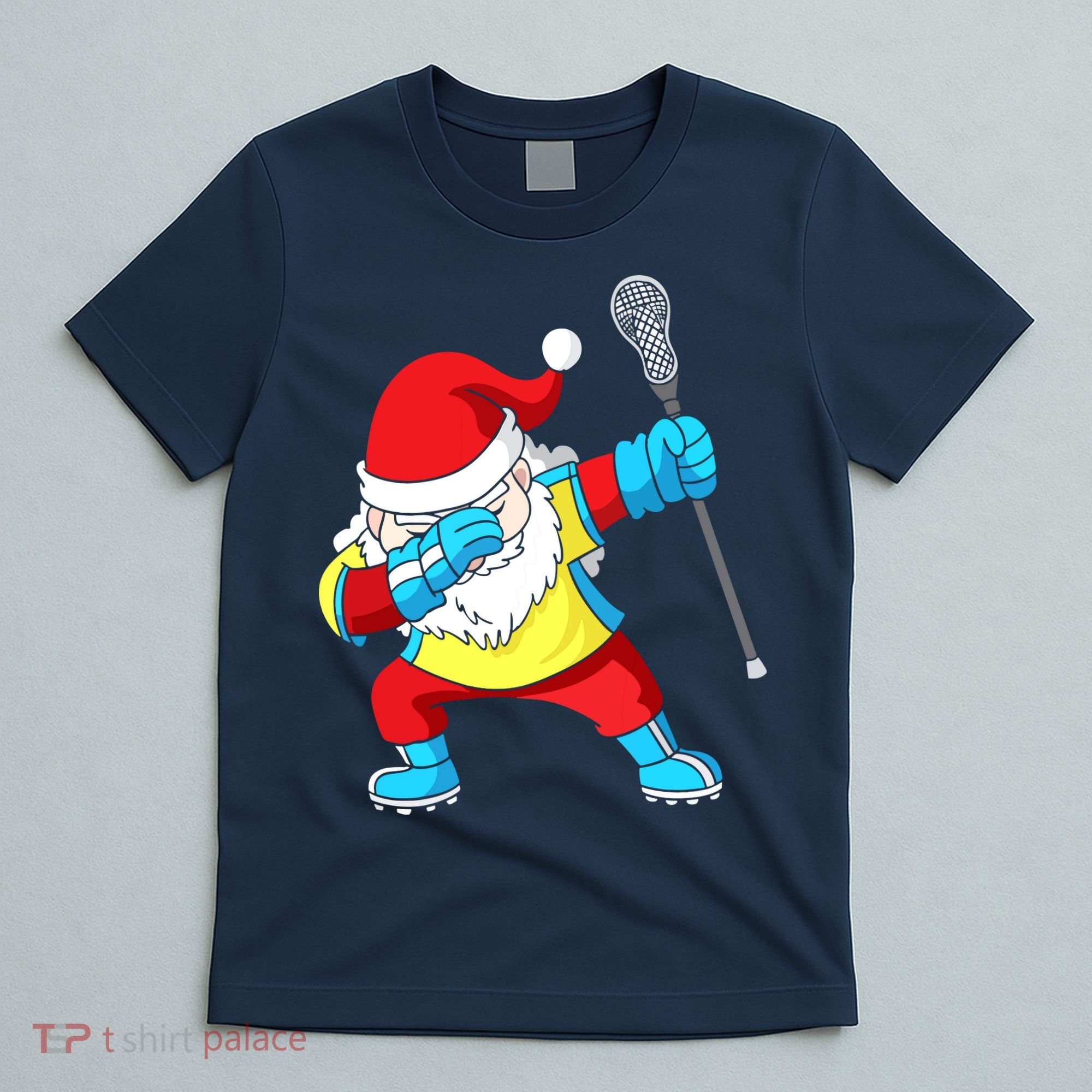Lacrosse Santa Claus Christmas Dabbing T-Shirt