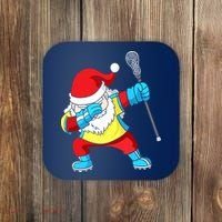 Lacrosse Santa Claus Christmas Dabbing Coaster thumb 0