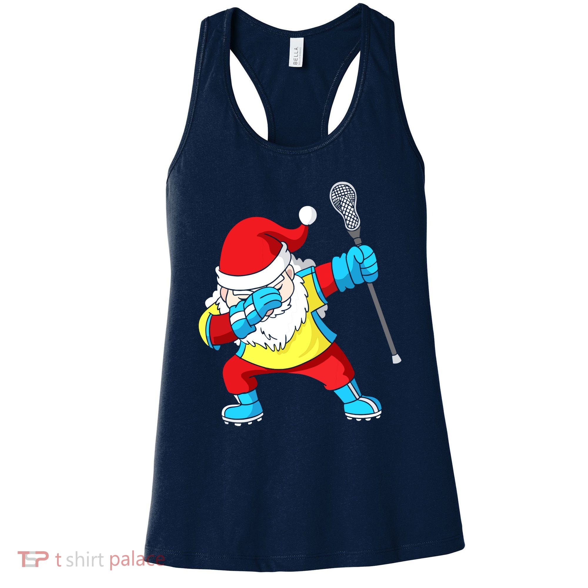 Lacrosse Santa Claus Christmas Dabbing Women's Tank Top