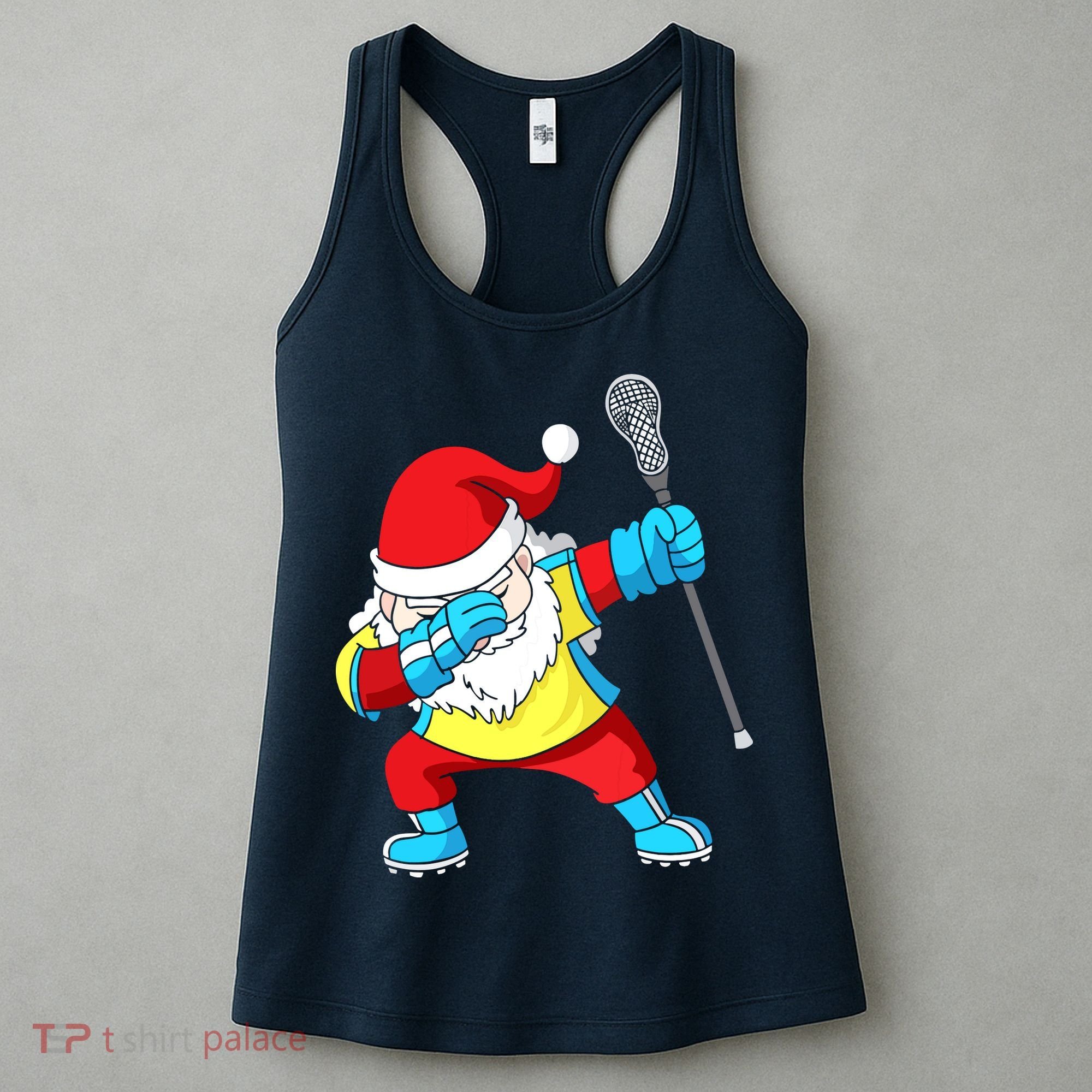 Lacrosse Santa Claus Christmas Dabbing Women's Tank Top