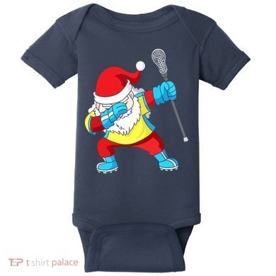 Lacrosse Santa Claus Christmas Dabbing Baby Bodysuit