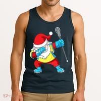 Lacrosse Santa Claus Christmas Dabbing Tank Top thumb 3
